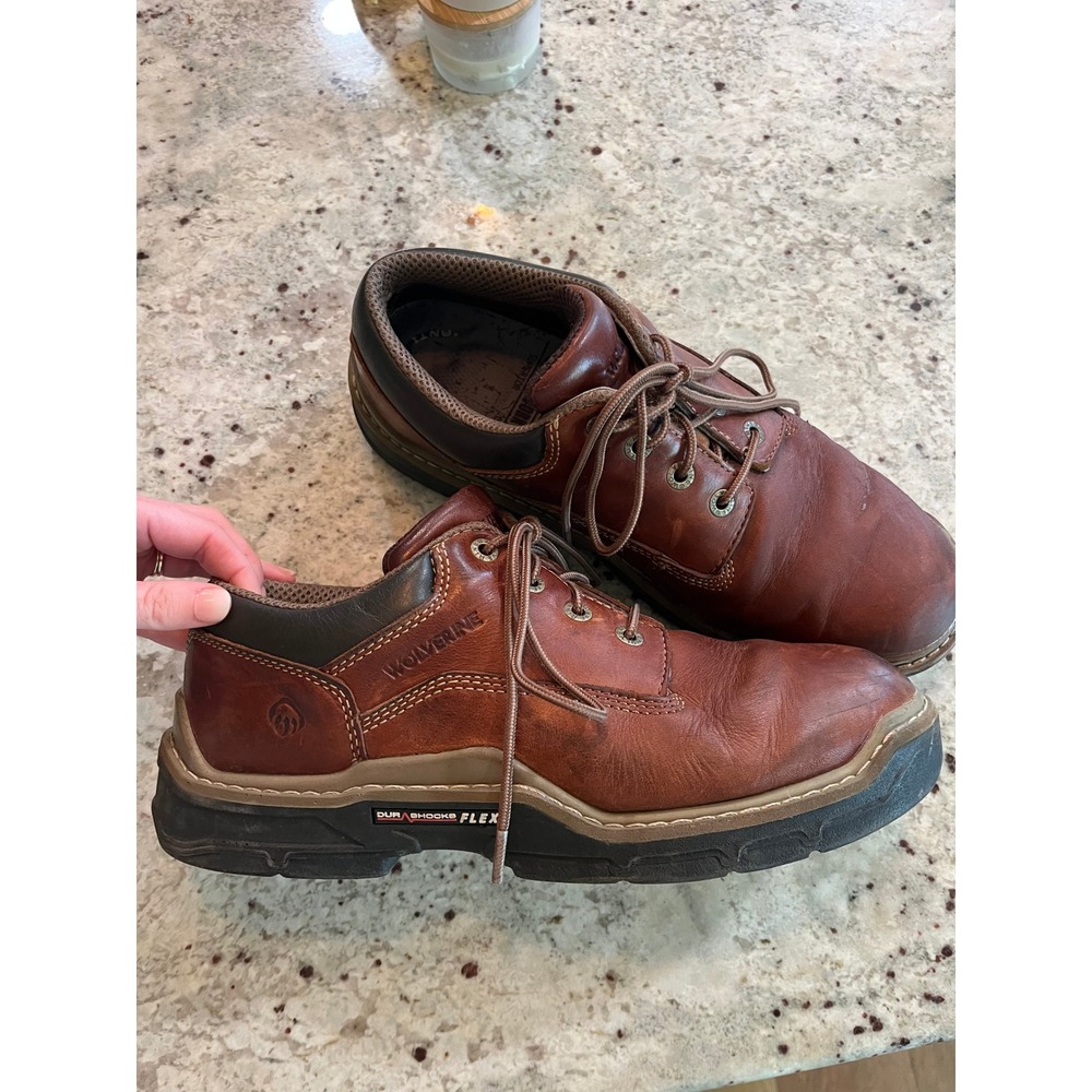Wolverine DuraShocks Flex Mens Brown Leather Work Shoes W210115 Size 11.5 EW